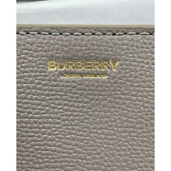 Burberry Medium Banner House Check Derby Leather Tote Shoulder Bag Taupe… - Picture 10 of 16